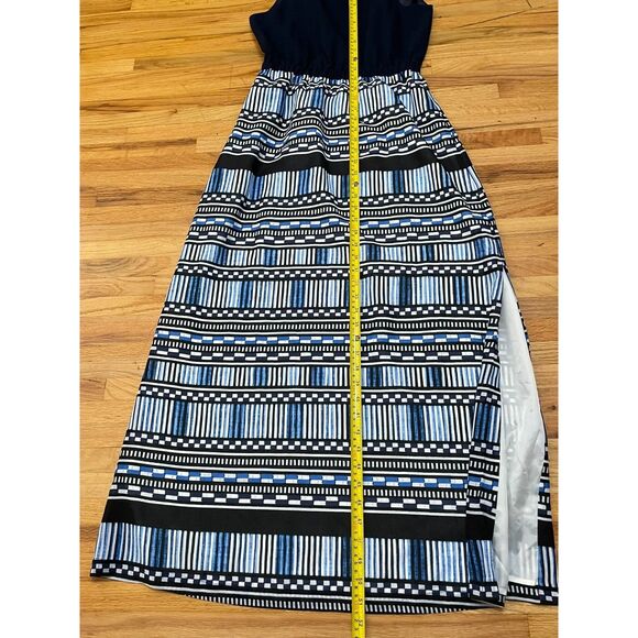 J. Crew Women's Dress Slip Maxi Sweetheart Neck Sleeveless 2 Blue Geometric - Picture 5 of 10